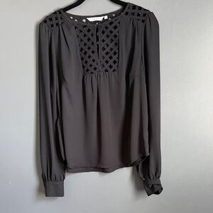Chic Black Lattice Women's Blouse